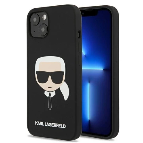 Karl Lagerfeld KLHCP13SSLKHBK iPhone 13 mini 5,4" čierny/čierny pevný obal silikónový Karl`s Head
